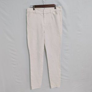 Old Navy Womens Pixie Pants Mid Rise Stretch Ankle White 8 Tall